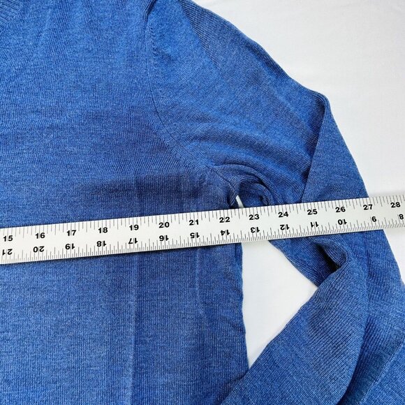 Banana Republic Mens L Sweater 100% Merino Extra Fine Wool Blue Pullover - Picture 4 of 10